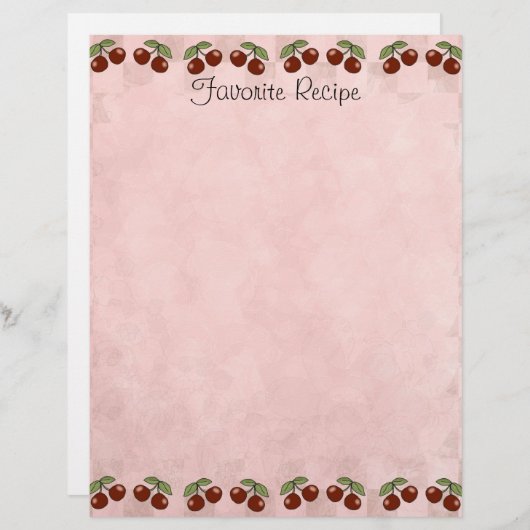 Cherry Recipe Page (Vorne/Hinten)