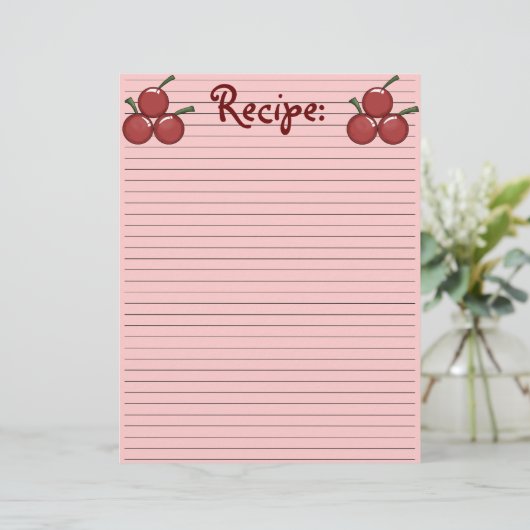 Cherry Recipe Papier (Stehend Vorderseite)