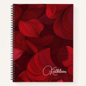 Cherry Red Abstrakt Leaf Personalisiert Notizblock (Vorderseite)