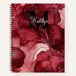 Cherry Red Alcohol Ink Personalisiert Notizblock