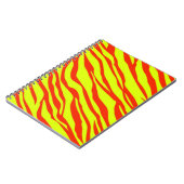 Cherry Red and Neon Yellow Zebra Striping Notizblock (Linke Seite)