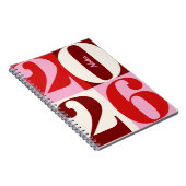 Cherry Red and Pink Bold Year Color Block Notizblock (Rechte Seite)