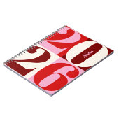 Cherry Red and Pink Bold Year Color Block Notizblock (Linke Seite)