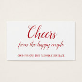 Cherry Red auf White Editable Drinks Tickets (Vorderseite)