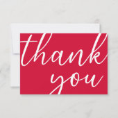 Cherry Red Birthday Modern Script Vielen Dank Dankeskarte (Vorderseite)