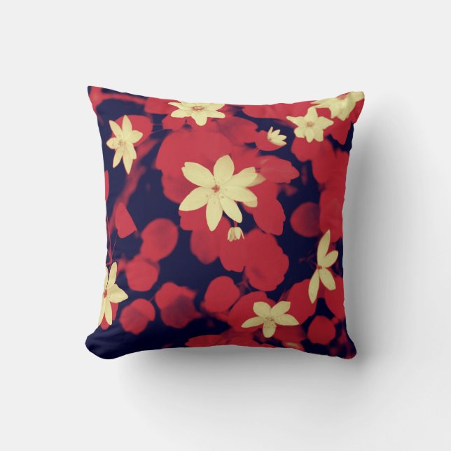 Cherry Red Blume Pillow Kissen (Vorderseite)