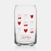 Cherry Red Bow Coquette Junggeselinnen-Abschied Be Dosenglas (Vorderseite)