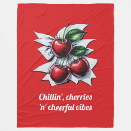 Cherry Red Cheerful Vibes Stylish Modern Fleecedecke