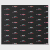 Cherry Red Chevy auf Black Matte Wrapping Paper Geschenkpapier (Flach)