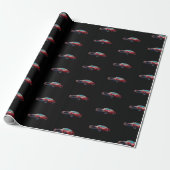 Cherry Red Chevy auf Black Matte Wrapping Paper Geschenkpapier (Ungerollt)