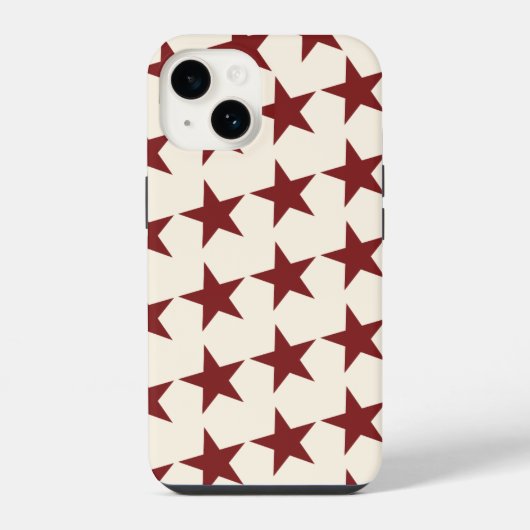 Cherry Red Chic Aesthetic Star iPhone Hülle (Rückseite)