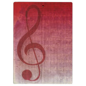 Cherry Red Clef Music Sheet Personalisiert Klemmbrett (Rückseite)