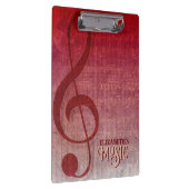 Cherry Red Clef Music Sheet Personalisiert Klemmbrett (Rechts)