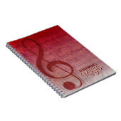 Cherry Red Clef Music Sheet Personalisiert Notizblock (Rechte Seite)