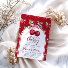 Cherry Red Coquette Bow Girl Baby Dusche