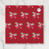 Cherry Red Coquette Bow Girl Baby Dusche Geschenkanhänger (Rückseite)