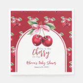Cherry Red Coquette Bow Girl Baby Dusche Serviette (Vorderseite)