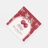 Cherry Red Coquette Bow Girl Baby Dusche Serviette (Ecke)