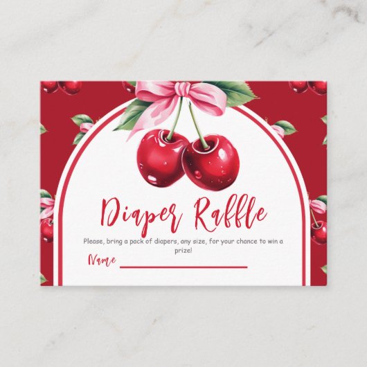 Cherry Red Coquette Bow Girl Baby Duschtablett Begleitkarte (Vorderseite)