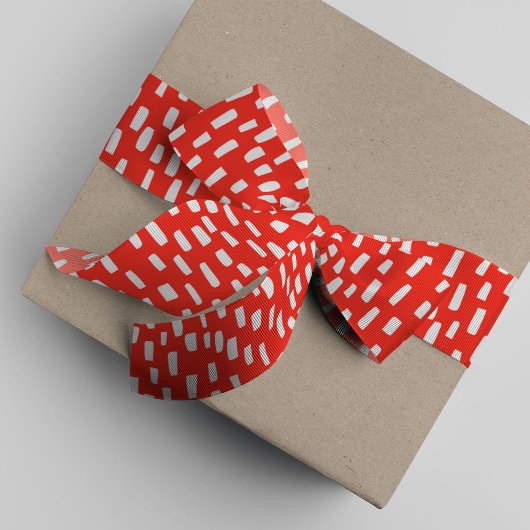 Cherry Red Dashing Grosgrain Ribbon Ripsband