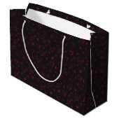 Cherry Red Doodle Blume und Herz Gemustert Große Geschenktüte (Rückseite Schrägansicht)