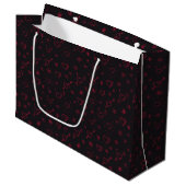 Cherry Red Doodle Blume und Herz Gemustert Große Geschenktüte (Vorderseite Schrägansicht)
