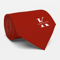 Cherry Red Elegante Monogram + Name | einseitig