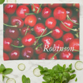 Cherry Red Fruit Personalisiert Geschirrtuch (Gefaltet)