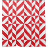 Cherry Red Geometric Cube Pattern Duschvorhang (Vorderseite)