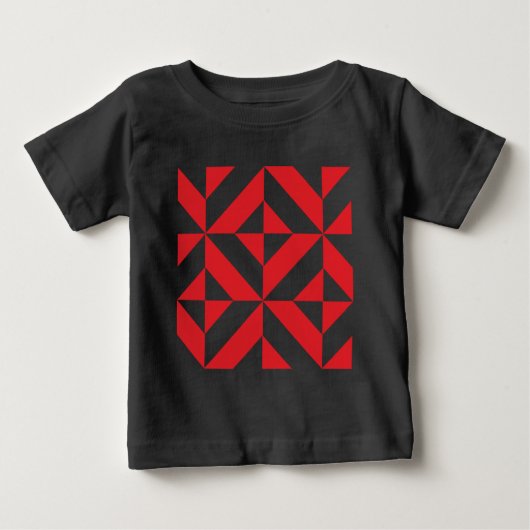 Cherry Red Geometric Deko Cube Pattern Baby T-shirt (Vorderseite)