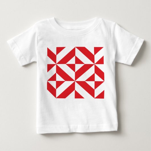 Cherry Red Geometric Deko Cube Pattern Baby T-shirt (Vorderseite)