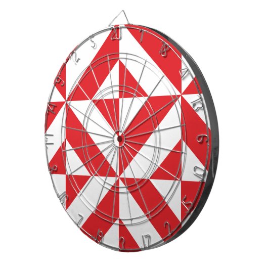 Cherry Red Geometric Deko Cube Pattern Dartscheibe (Vorderseite rechts)