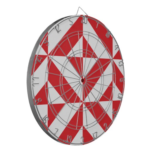 Cherry Red Geometric Deko Cube Pattern Dartscheibe (Vorderseite Links)