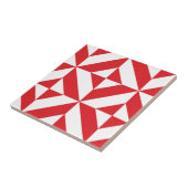 Cherry Red Geometric Deko Cube Pattern Fliese (Seite)