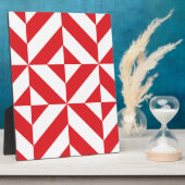 Cherry Red Geometric Deko Cube Pattern Fotoplatte (Seite)