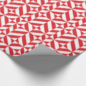 Cherry Red Geometric Deko Cube Pattern Geschenkpapier (Ecke)