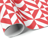Cherry Red Geometric Deko Cube Pattern Geschenkpapier (Rolleneckpunkt)