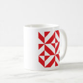 Cherry Red Geometric Deko Cube Pattern Kaffeetasse (VorderseiteRechts)