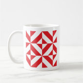 Cherry Red Geometric Deko Cube Pattern Kaffeetasse (Links)