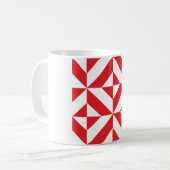 Cherry Red Geometric Deko Cube Pattern Kaffeetasse (Vorderseite Links)