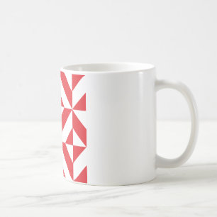 Cherry Red Geometric Deko Cube Pattern Kaffeetasse