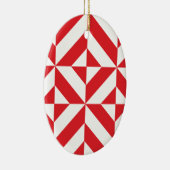 Cherry Red Geometric Deko Cube Pattern Keramik Ornament (Rechts)