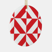 Cherry Red Geometric Deko Cube Pattern Keramikornament (Rechts)