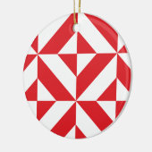 Cherry Red Geometric Deko Cube Pattern Keramikornament (Links)