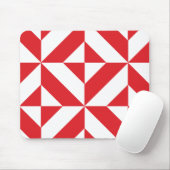 Cherry Red Geometric Deko Cube Pattern Mousepad (Mit Mouse)