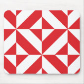 Cherry Red Geometric Deko Cube Pattern Mousepad (Vorne)