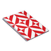Cherry Red Geometric Deko Cube Pattern Notizblock (Rechte Seite)