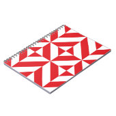Cherry Red Geometric Deko Cube Pattern Notizblock (Linke Seite)
