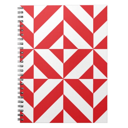 Cherry Red Geometric Deko Cube Pattern Notizblock (Vorderseite)