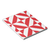 Cherry Red Geometric Deko Cube Pattern Notizblock (angewinkelt)